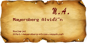 Mayersberg Alvián névjegykártya